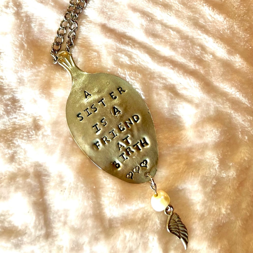 A SISTER IS A FRIEND AT BIRTH NECKLACE.  18.5” STERLING SILVER - GREAT GIFT NWOT
